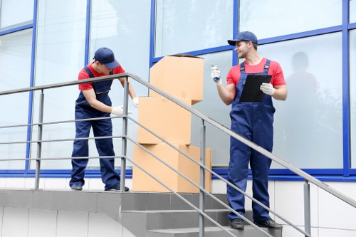 Professional furniture removals in Soho on a busy city street